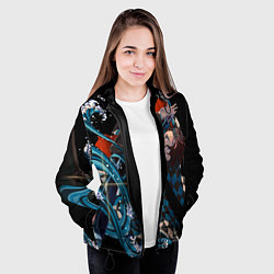 Куртка с капюшоном женская КЛИНОК РАССЕКАЮЩИЙ ДЕМОНОВ, цвет: 3D-черный — фото 2