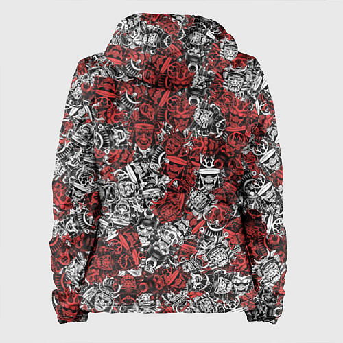 Женская куртка Красные и Белые самураи / 3D-Белый – фото 2