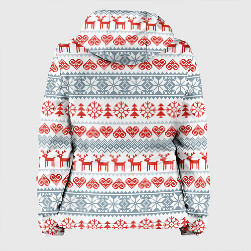 Женская куртка Новогодний пиксельный узор / 3D-Белый – фото 2