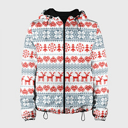 Женская куртка Новогодний пиксельный узор