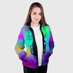 Куртка с капюшоном женская Among Us Unicorn Z, цвет: 3D-черный — фото 2