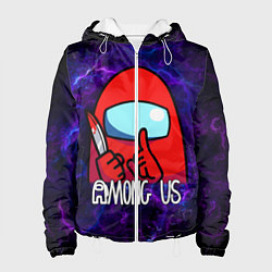Куртка с капюшоном женская AMONG US, цвет: 3D-белый