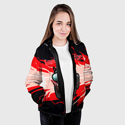 Куртка с капюшоном женская Among Us Impostor, цвет: 3D-черный — фото 2