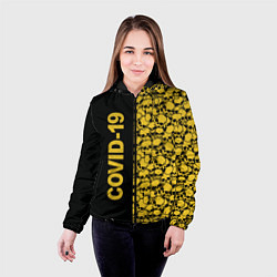 Куртка с капюшоном женская COVID-19, цвет: 3D-черный — фото 2
