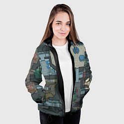 Куртка с капюшоном женская AMONG US - КАРТА, цвет: 3D-черный — фото 2