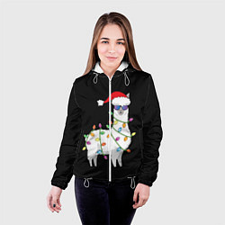 Куртка с капюшоном женская Рождественская Лама, цвет: 3D-белый — фото 2