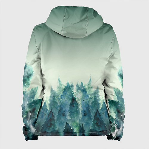 Женская куртка Акварельный лес градиент / 3D-Черный – фото 2