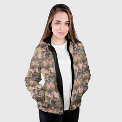 Куртка с капюшоном женская Камуфляж с бабочками, цвет: 3D-черный — фото 2