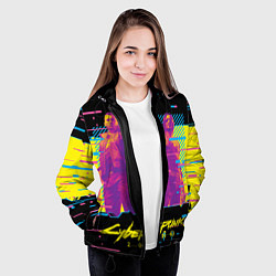 Куртка с капюшоном женская Cyberpunk 2077 - Взлом системы, цвет: 3D-черный — фото 2