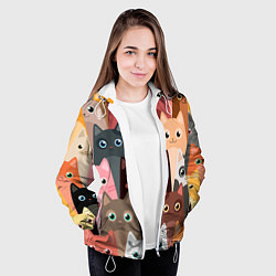 Куртка с капюшоном женская Котики мультяшные, цвет: 3D-белый — фото 2