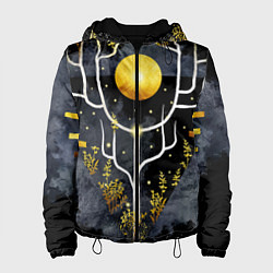Женская куртка Графит и золото: дерево жизни