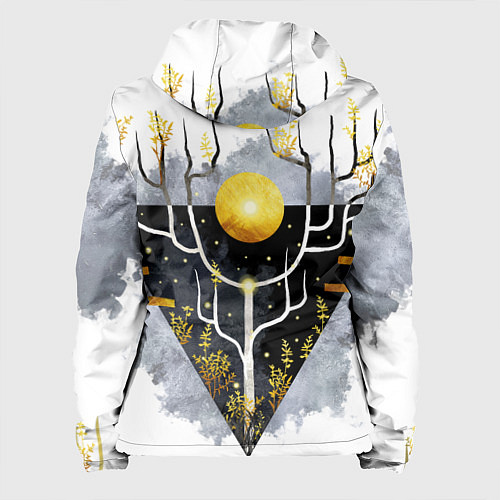 Женская куртка Графит и золото: дерево жизни / 3D-Белый – фото 2