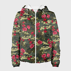 Женская куртка Камуфляж и розы