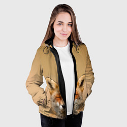 Куртка с капюшоном женская Милая лисичка, цвет: 3D-черный — фото 2