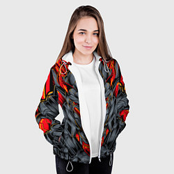 Куртка с капюшоном женская Механический дракон, цвет: 3D-белый — фото 2