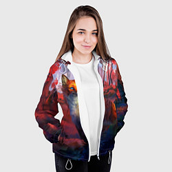 Куртка с капюшоном женская Рыжая лиса, цвет: 3D-белый — фото 2