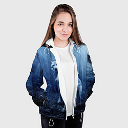 Куртка с капюшоном женская Волки, цвет: 3D-белый — фото 2