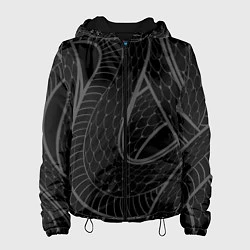 Куртка с капюшоном женская Змеи, цвет: 3D-черный