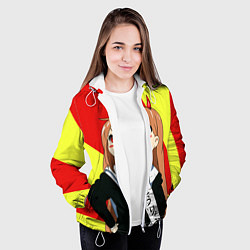 Куртка с капюшоном женская Человек Бензопила, цвет: 3D-белый — фото 2