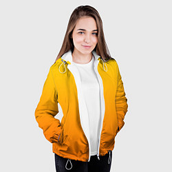 Куртка с капюшоном женская Оранжевый градиент, цвет: 3D-белый — фото 2