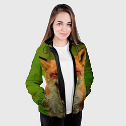 Куртка с капюшоном женская Лисица, цвет: 3D-черный — фото 2