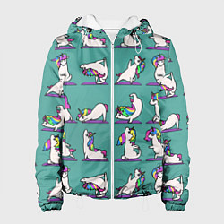 Куртка с капюшоном женская Единороги Зарядка, цвет: 3D-белый