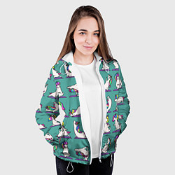 Куртка с капюшоном женская Единороги Зарядка, цвет: 3D-белый — фото 2