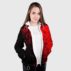 Куртка с капюшоном женская Пятна Крови, цвет: 3D-белый — фото 2