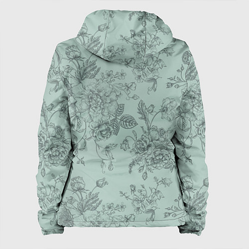 Женская куртка Пионы и розы / 3D-Белый – фото 2