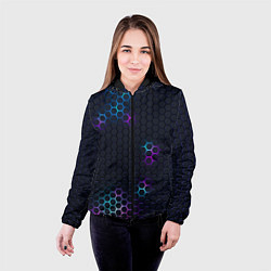 Куртка с капюшоном женская НЕОНОВАЯ БРОНЯ НЕО БРОНЯ, цвет: 3D-черный — фото 2