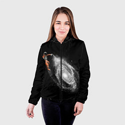 Куртка с капюшоном женская Художник Космонавт, цвет: 3D-черный — фото 2