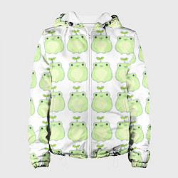 Куртка с капюшоном женская Лягушки-росточки, цвет: 3D-белый