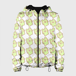 Куртка с капюшоном женская Счастливые лягушки, цвет: 3D-черный