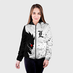Куртка с капюшоном женская ТЕТРАДЬ СМЕРТИ, цвет: 3D-черный — фото 2
