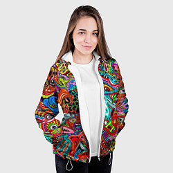 Куртка с капюшоном женская Яркая абстракция bright abstraction, цвет: 3D-белый — фото 2