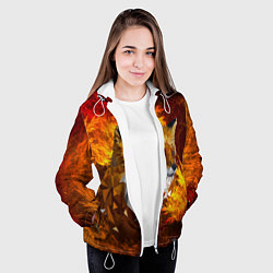 Куртка с капюшоном женская Огненный Лис, цвет: 3D-белый — фото 2