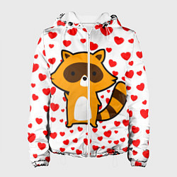 Женская куртка Енот в сердечках