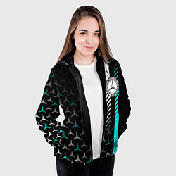 Куртка с капюшоном женская МЕРСЕДЕС AQUA BLACK GRADIENT, цвет: 3D-черный — фото 2