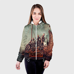 Куртка с капюшоном женская Valheim викинги, цвет: 3D-белый — фото 2