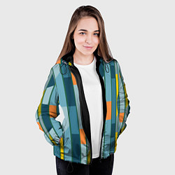 Куртка с капюшоном женская Абстракция в стиле модерн, цвет: 3D-черный — фото 2