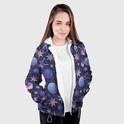 Куртка с капюшоном женская Космический микс, цвет: 3D-белый — фото 2