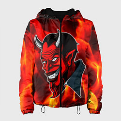 Куртка с капюшоном женская The devil is on fire, цвет: 3D-черный