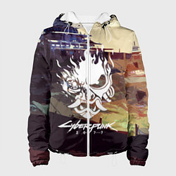 Куртка с капюшоном женская CYBERPUNK 2077 CITY, цвет: 3D-белый