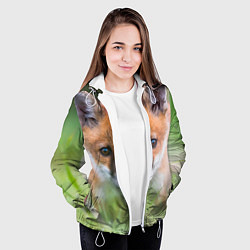 Куртка с капюшоном женская Лисенок в засаде, цвет: 3D-белый — фото 2