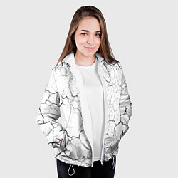 Куртка с капюшоном женская Трещины, цвет: 3D-белый — фото 2