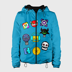 Куртка с капюшоном женская Geometry Dash: Icons, цвет: 3D-черный