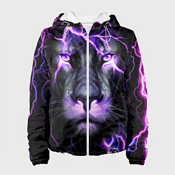 Куртка с капюшоном женская НЕОНОВЫЙ ЛЕВ NEON LION, цвет: 3D-белый