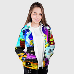 Куртка с капюшоном женская Geometry Dash: Art, цвет: 3D-белый — фото 2