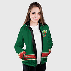 Куртка с капюшоном женская Minnesota Wild, цвет: 3D-черный — фото 2