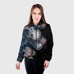 Куртка с капюшоном женская Медузы, цвет: 3D-черный — фото 2